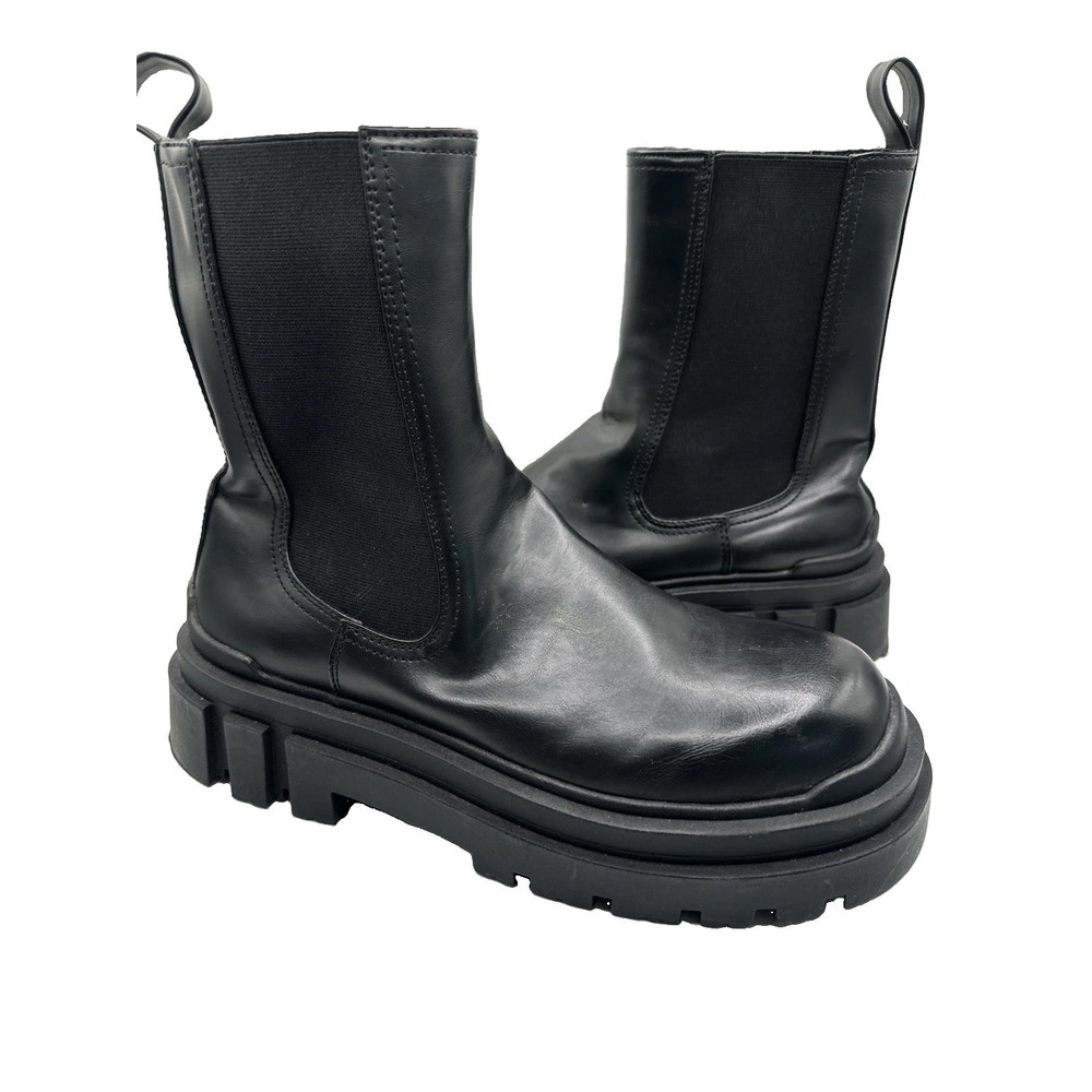 Bershka Platform Chelsea Boot Black – M 9 W 10 EU 42